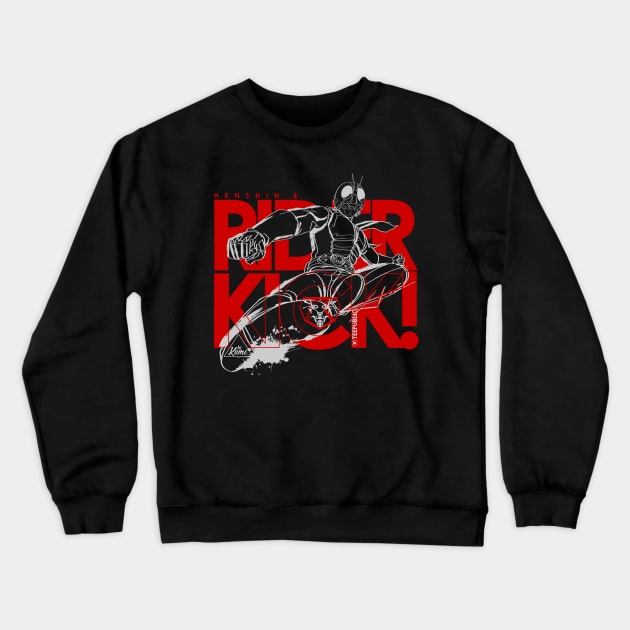 Hen-Shin & Rider Kick! Crewneck Sweatshirt by Hamimohsin